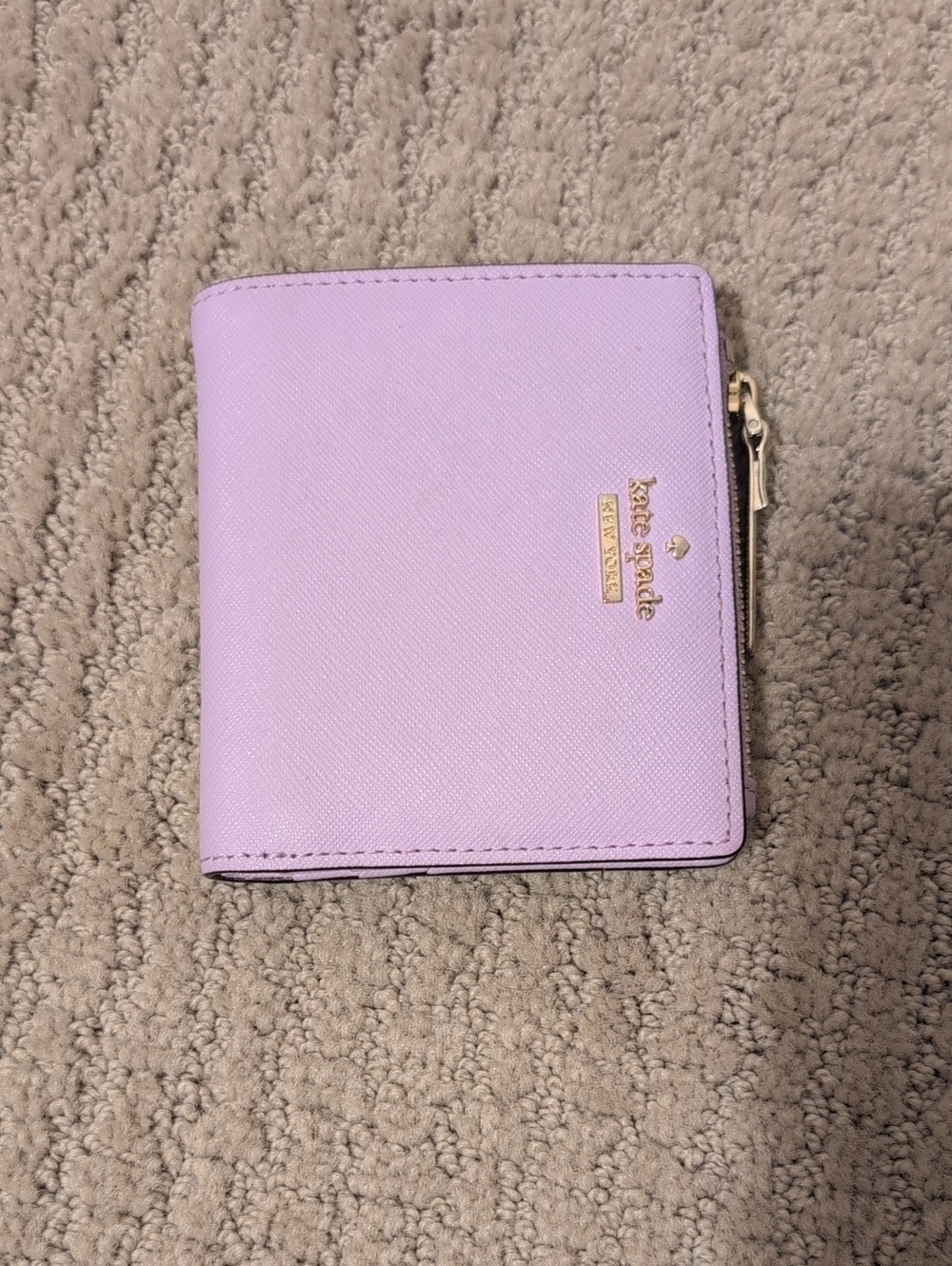 kate spade Lilac Compact Bifold Wallet with Gold Logo